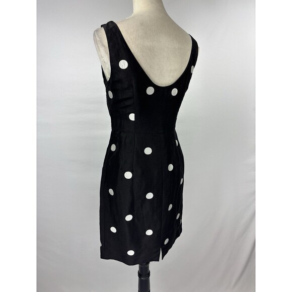 Coast Bloomingdales Mollina Spot Shift Dress Black White Polka Dots 4 Linen Silk - Picture 2 of 16